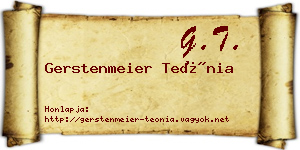 Gerstenmeier Teónia névjegykártya